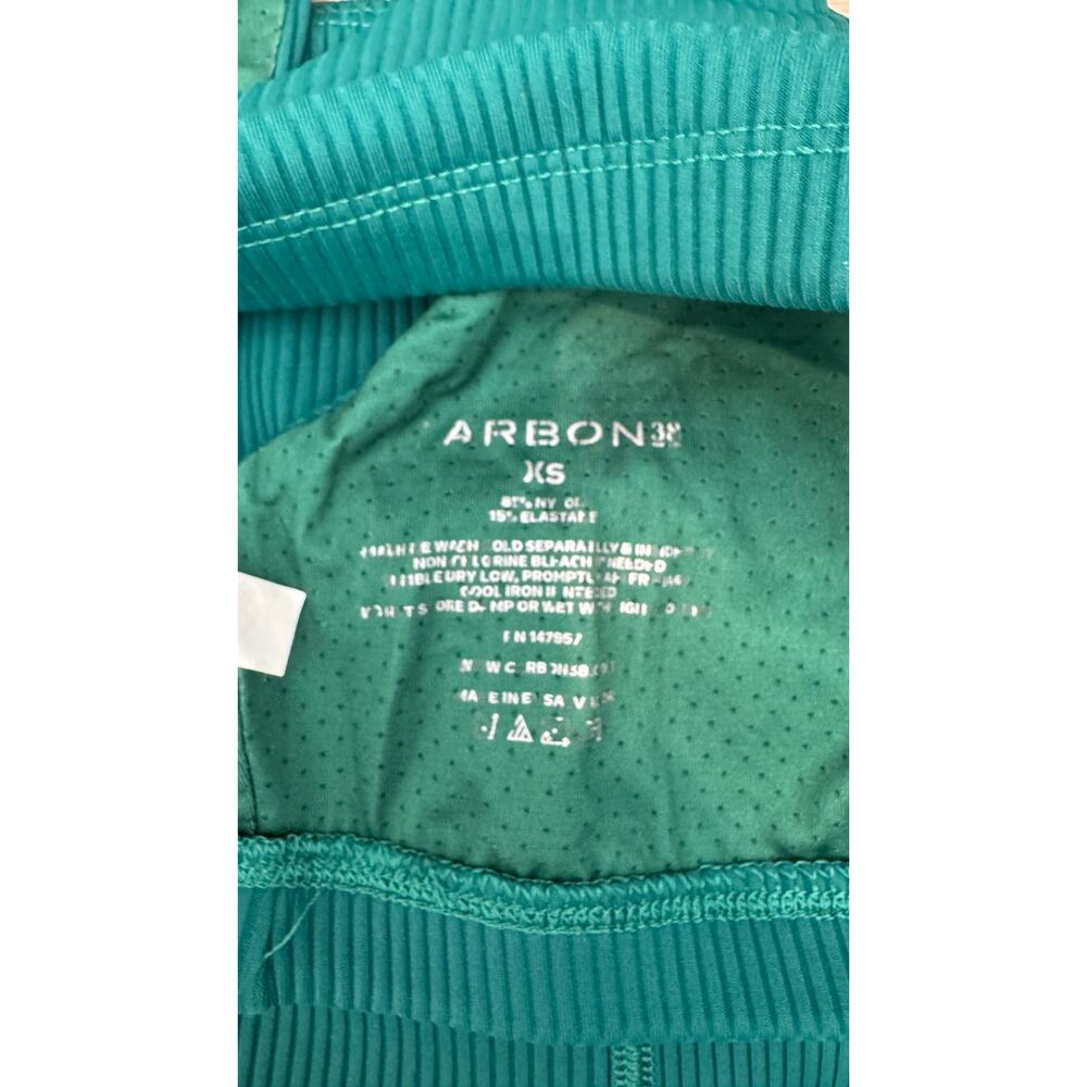Carbon38 Ribbed Sports Bra & Leggings Set Color Malachite Size XS - Picture 7 of 13